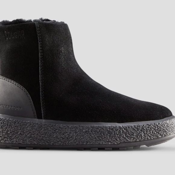Cougar Shoes - Cougar Broom Suede Genuine Lambswool Waterproof Winter Boot - black